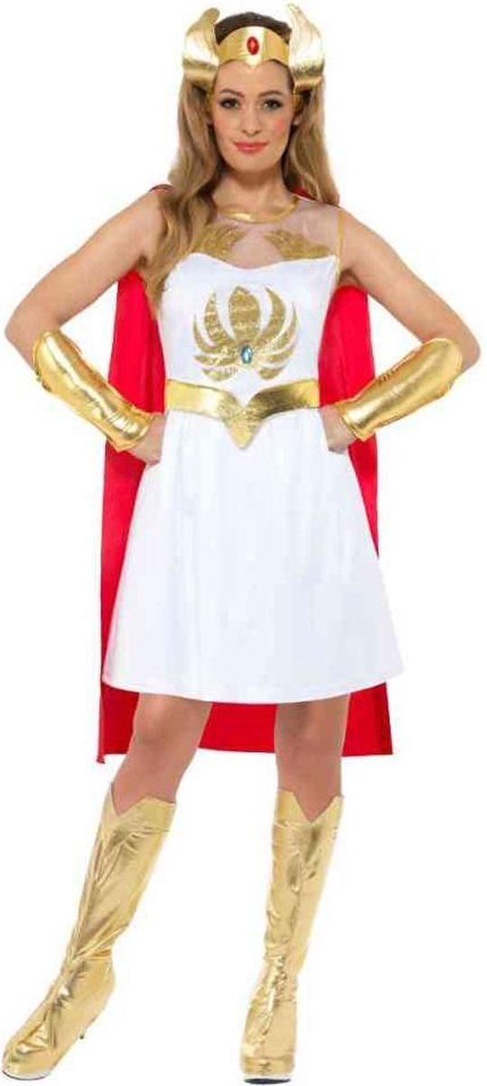 Smiffy's - She-Ra Kostuum - Power Prinses Superheld She-Ra - Vrouw - rood,wit / beige,goud - Large - Carnavalskleding - Verkleedkleding