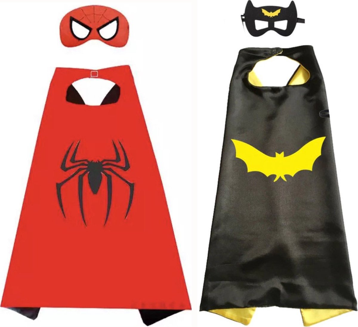 Superhelden Set Van 2 - Spin - Vleermuis Held - Verkleedkleding - Verkleedpak - Verkleedkleren Jongen - Verkleedkleren Meisje - Kostuum - Halloween kostuum