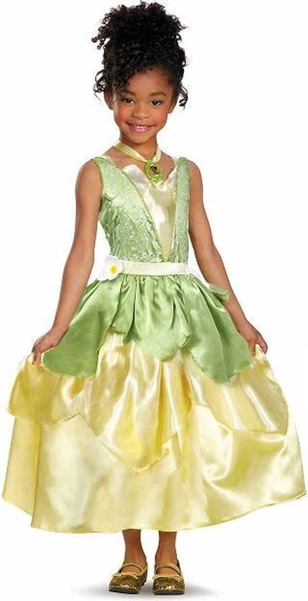 Tiana jurk prinses en de kikker - 98/104 (S) 3-4 jaar - verkleed kleedje prinsessenjurk