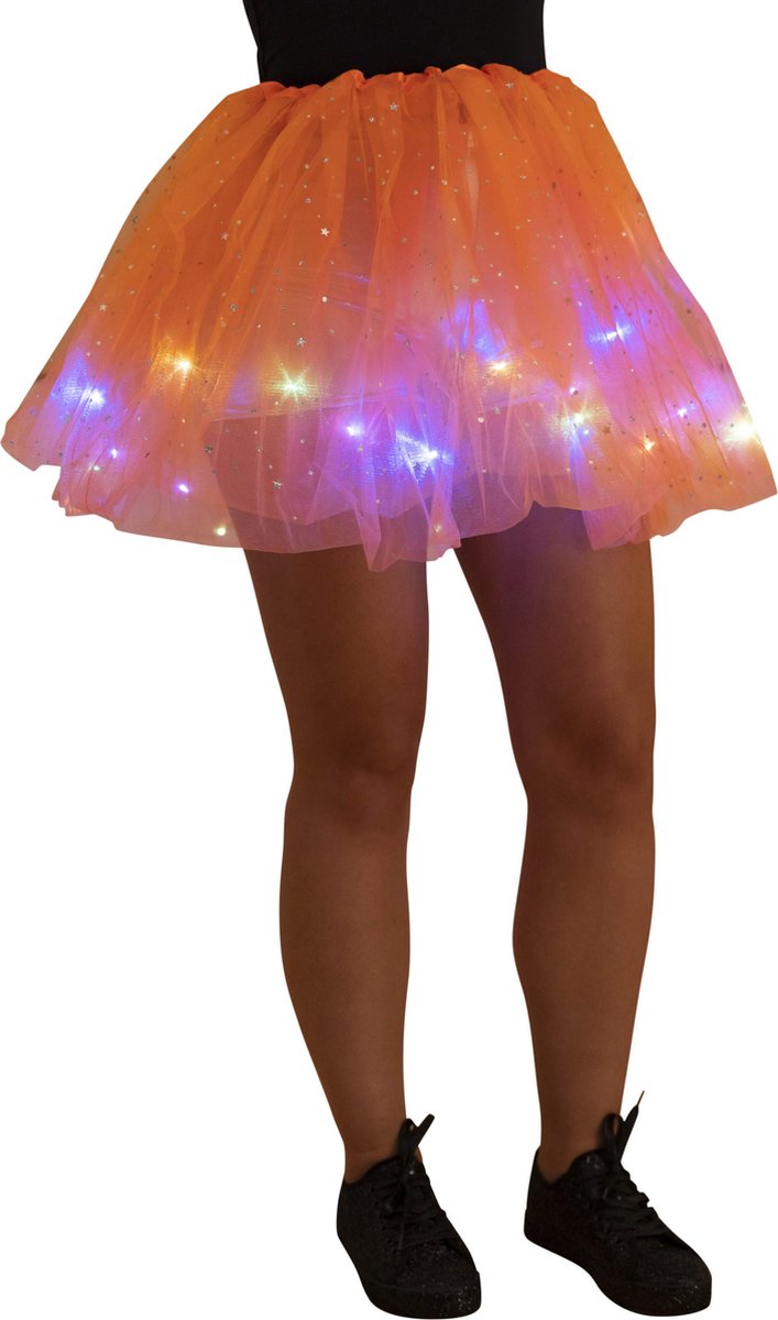Tule rokje - Magic - tutu - volwassen petticoat - met gekleurde lichtjes - oranje - uniek rokje voor Koningsdag - EK voetbal - Nederlands Elftal party - feestje - musical - festival - De Toppers - carnaval