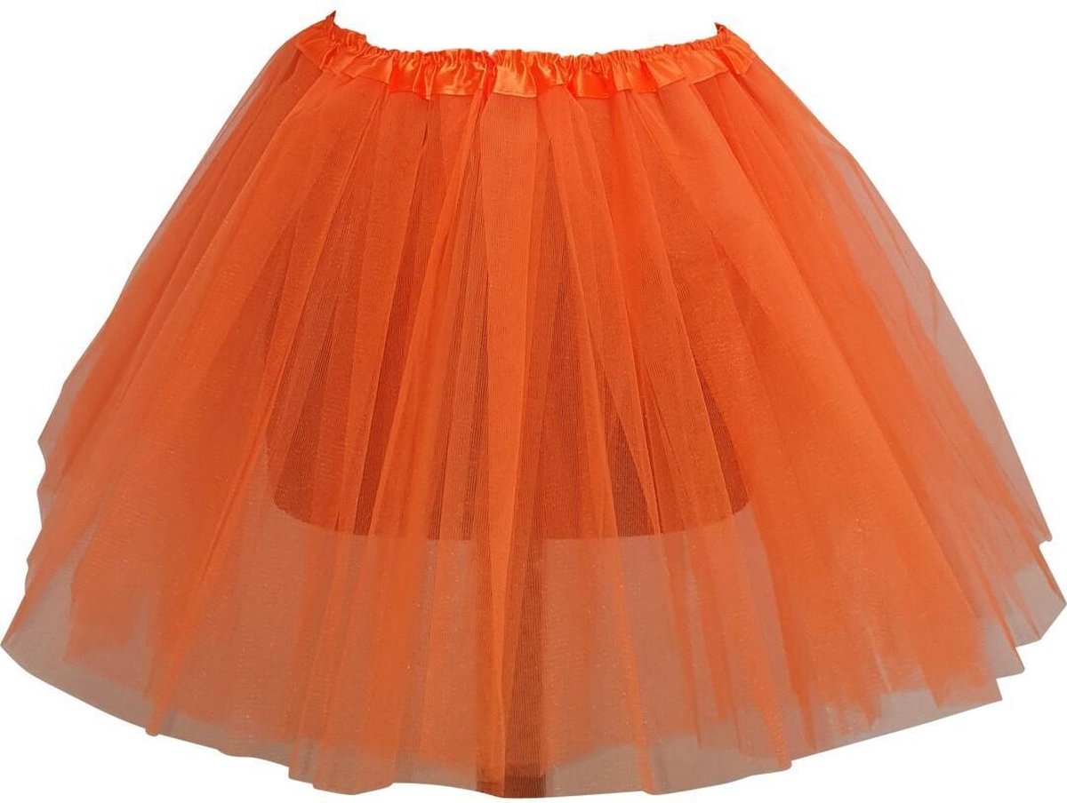 Tutu - Petticoat - Tule rokje - Neon oranje - 40 cm - 3 lagen tule - Ballet rokje - Nederland - Koningsdag - Voetbal