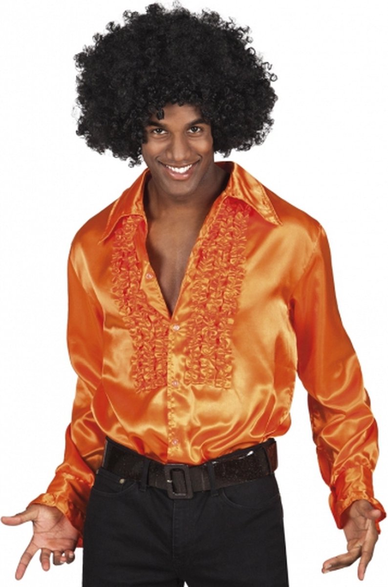 Voordelige oranje rouche blouse M