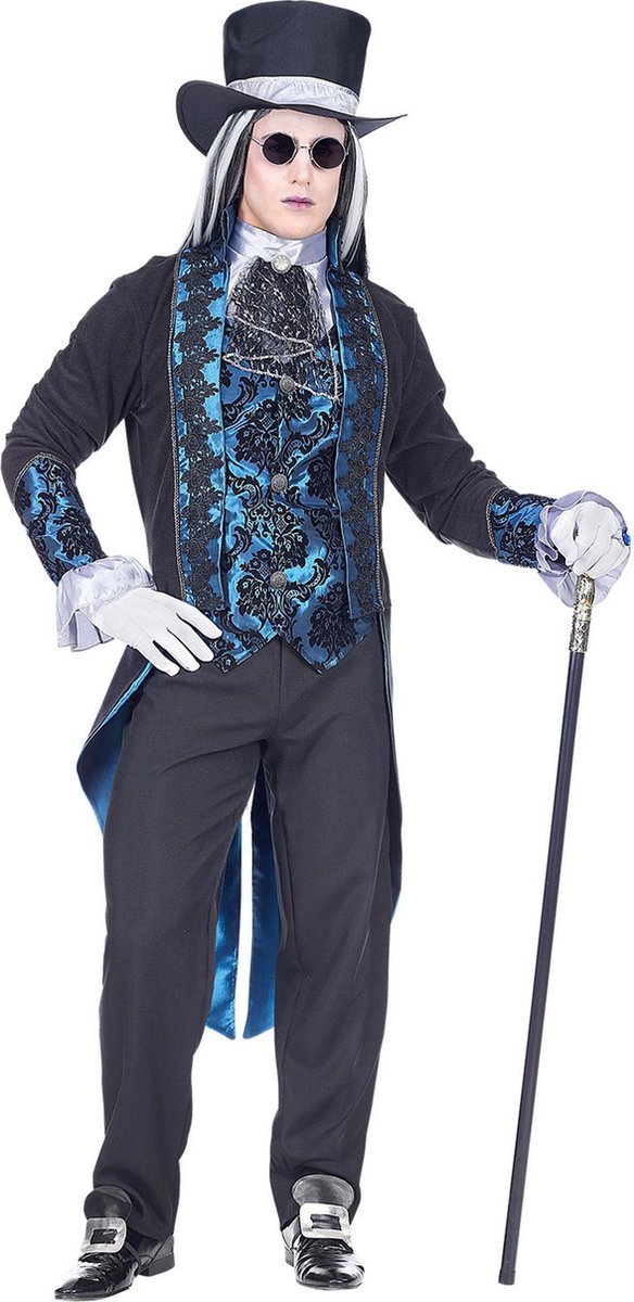 WIDMANN - Blauw Victoriaans vampier kostuum voor mannen - S