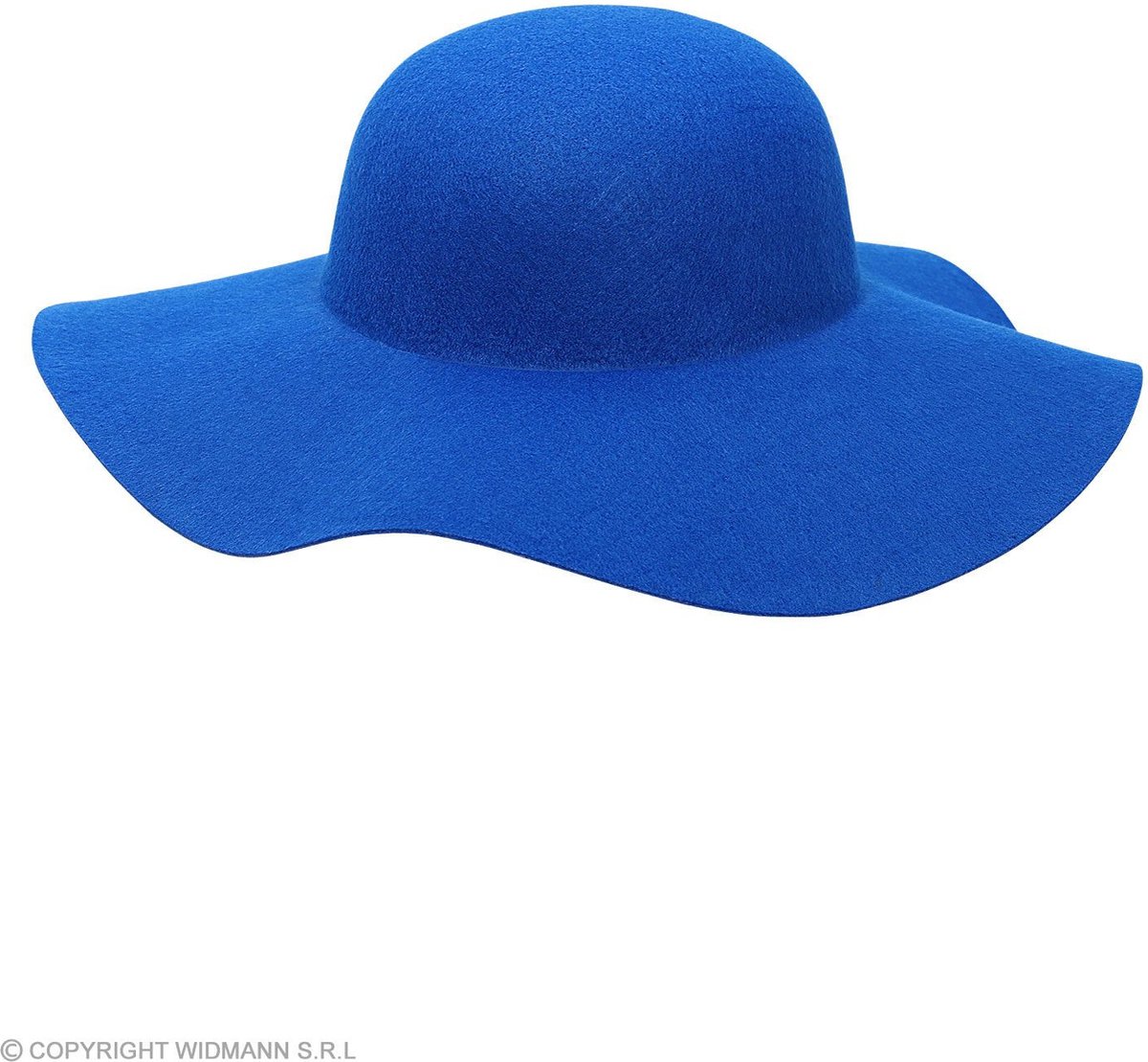 Widmann -Blauwe Hippie Hoed Brede Rand - blauw - Carnavalskleding - Verkleedkleding