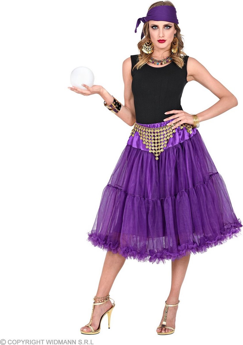 Widmann - Dans & Entertainment Kostuum - Knielange Tulle Rok Petticoat 65 Centimeter Paars Vrouw - paars - One Size - Halloween - Verkleedkleding