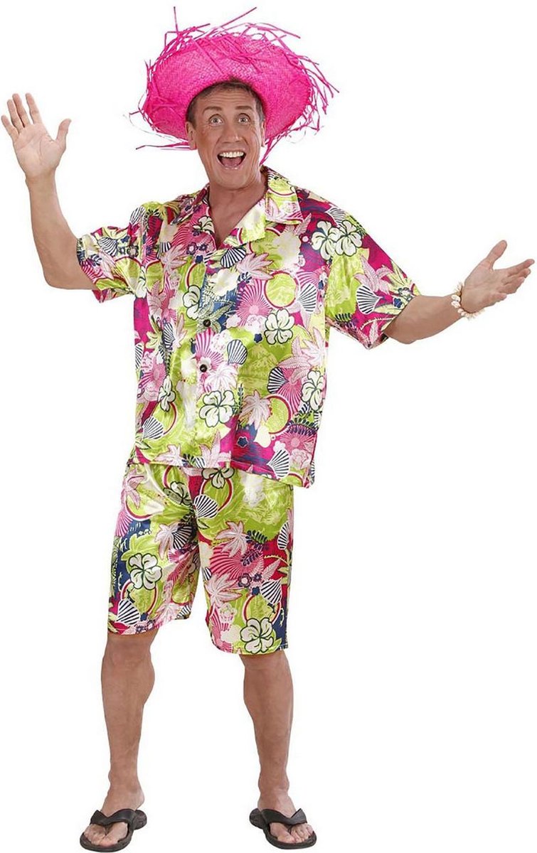 Widmann - Hawaii & Carribean & Tropisch Kostuum - Aloha Hawaiiaanse - Man - multicolor - Medium - Carnavalskleding - Verkleedkleding