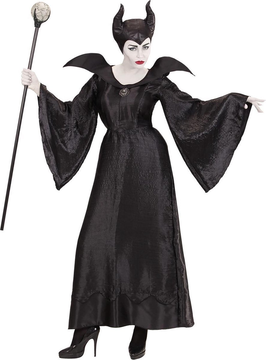 Widmann - Heks & Spider Lady & Voodoo & Duistere Religie Kostuum - Maleficent Dragula - Vrouw - zwart - Medium - Carnavalskleding - Verkleedkleding