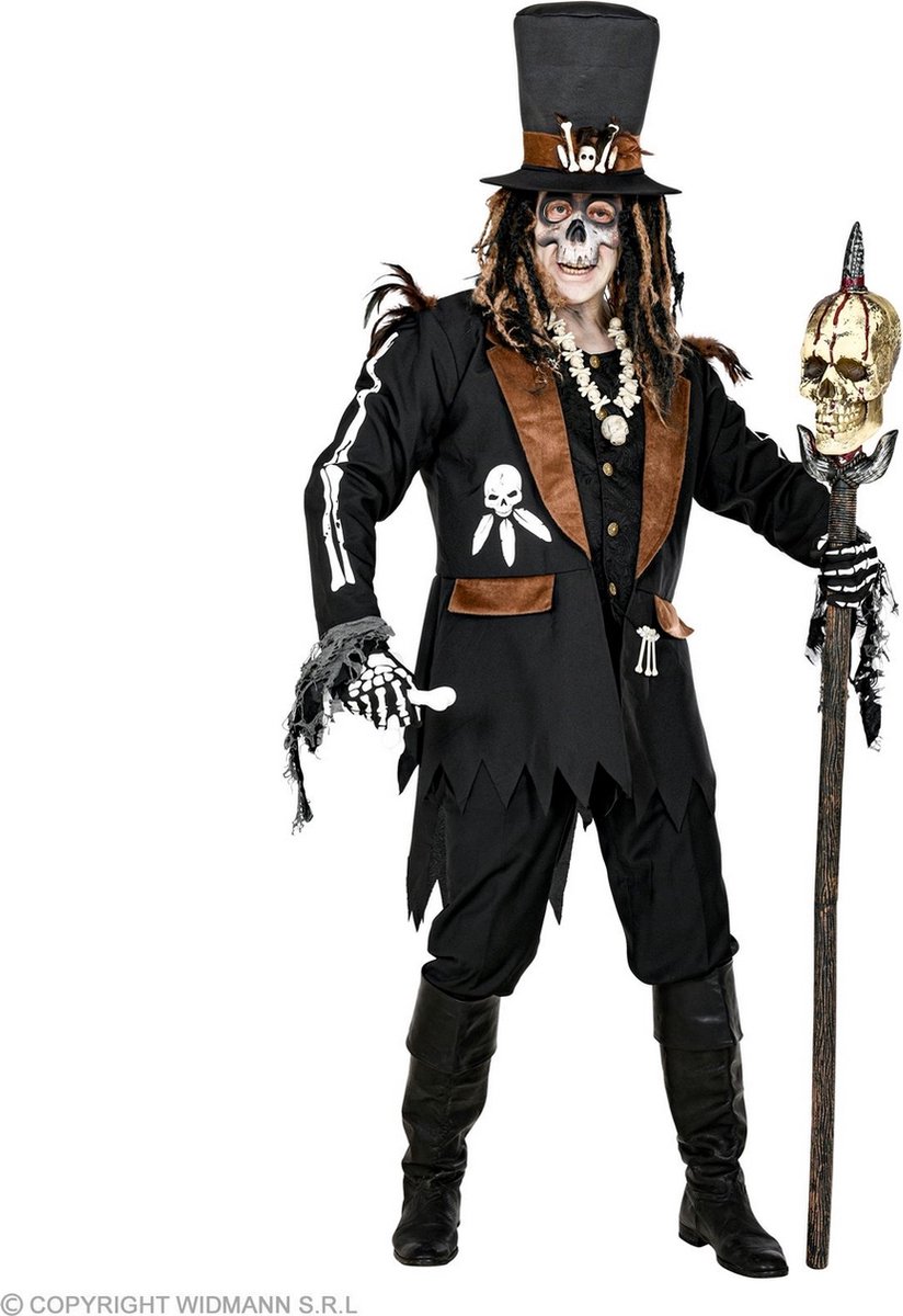 Widmann - Heks & Spider Lady & Voodoo & Duistere Religie Kostuum - Zwarte Magie Houngan Voodoo - Man - bruin,zwart - Large - Halloween - Verkleedkleding
