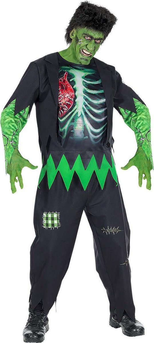 Widmann - Hulk Kostuum - Mislukt Lab Experiment - Man - groen,zwart - XL - Halloween - Verkleedkleding