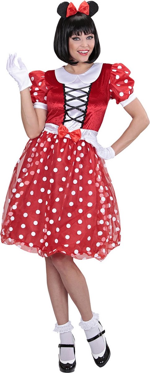 Widmann - Mickey & Minnie Mouse Kostuum - Piep Het Muisje - Vrouw - rood - Large - Carnavalskleding - Verkleedkleding