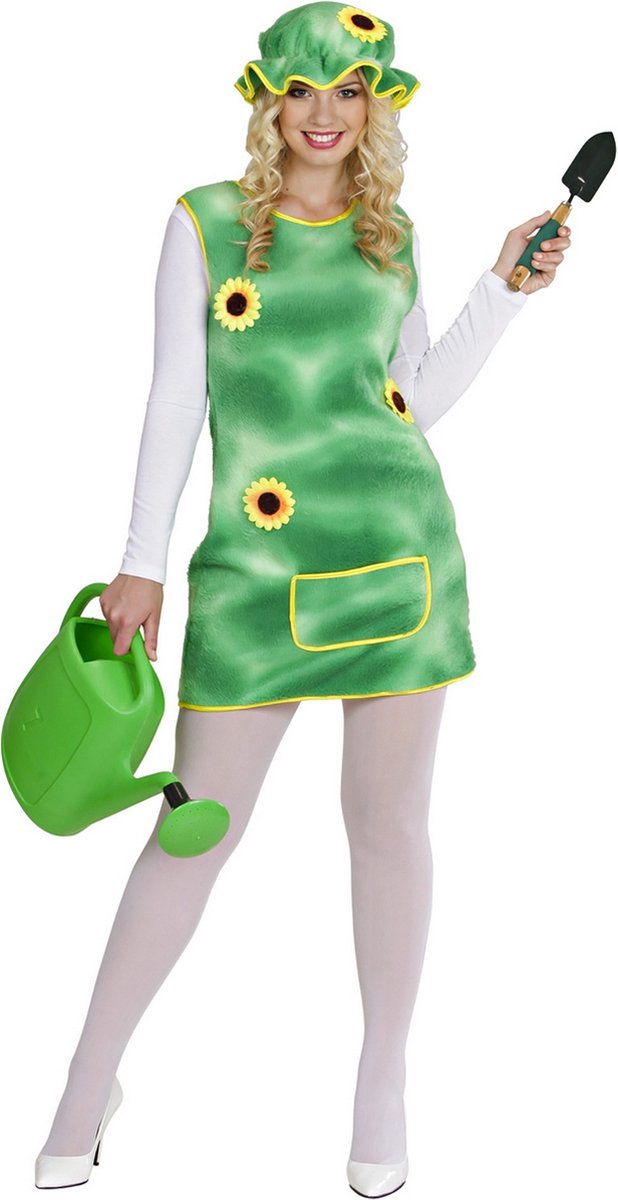 Widmann - Natuur Groente & Fruit Kostuum - Jurkje Tuin Ms Green - Vrouw - groen - Large - Carnavalskleding - Verkleedkleding