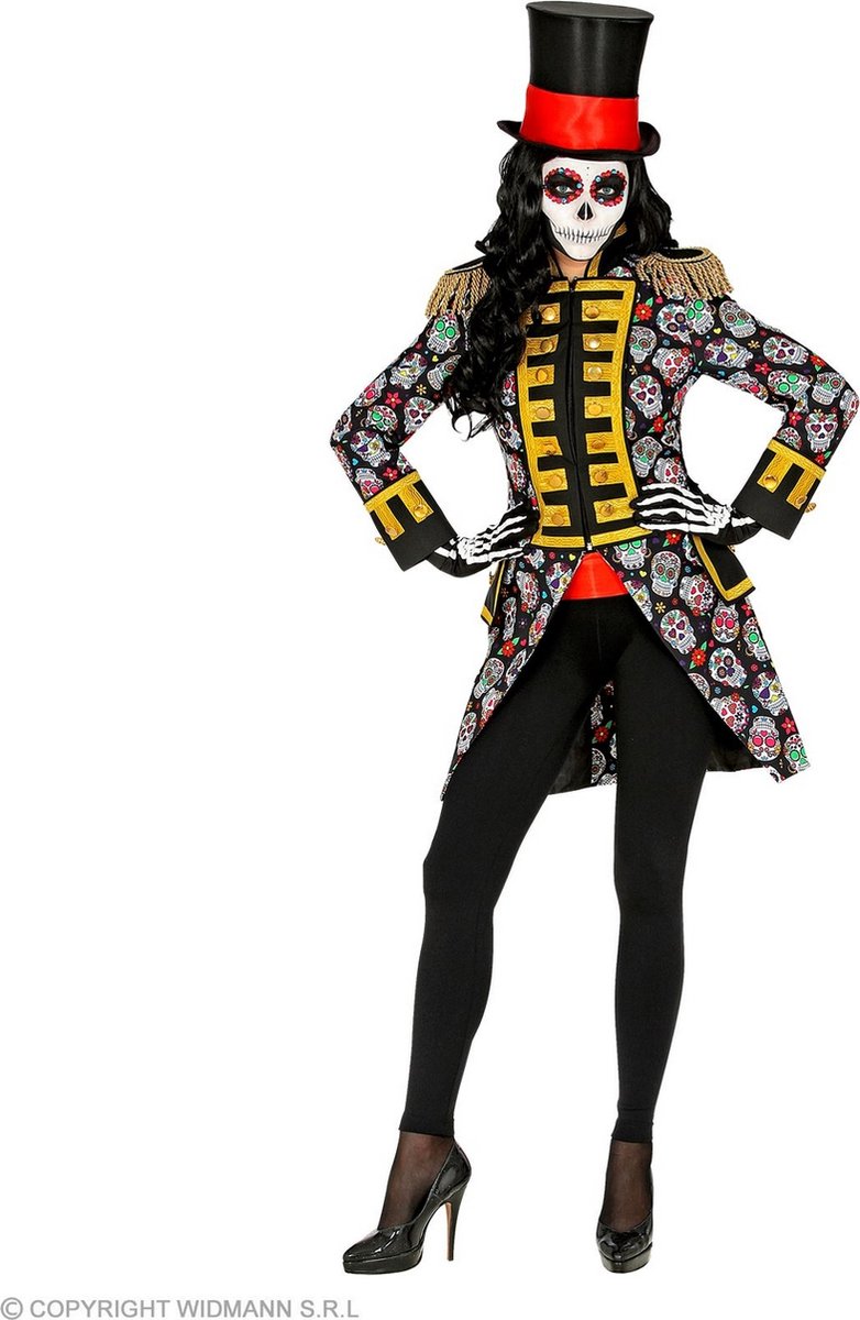 Widmann - Spaans & Mexicaans Kostuum - Dag Van De Doden Mirabelle Vrouw - zwart - Small - Halloween - Verkleedkleding