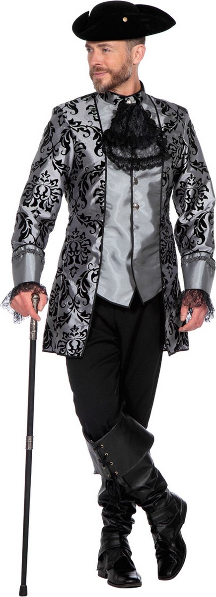 Wilbers - Middeleeuwen & Renaissance Kostuum - Luxe Graaf Van Markies - Man - grijs,zilver - Large - Carnavalskleding - Verkleedkleding
