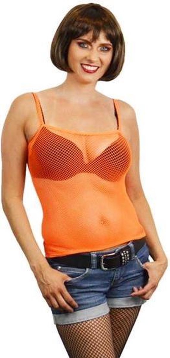 Witbaard Verkleedtop Net Dames Polyester Oranje One-size