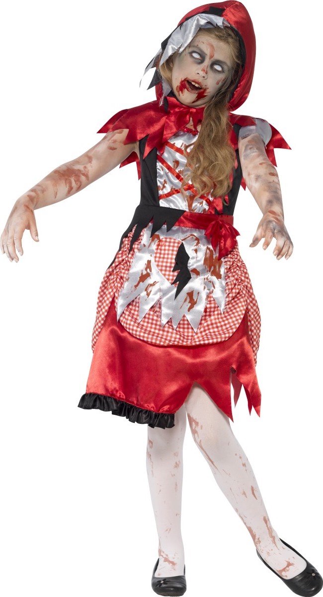 Zombie roodkapje kostuum voor meisjes Halloween - Kinderkostuums - 152/158