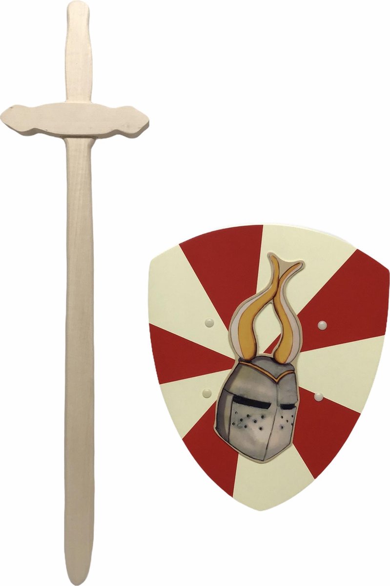 houten zwaard Koning Arthur en ridderschild Mask kinderzwaard ridderzwaard schild ridder