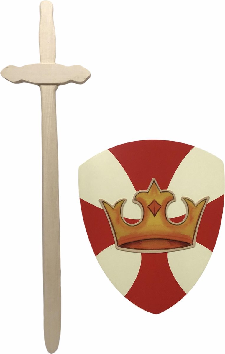 houten zwaard Koning Arthur en ridderschild maske kinderzwaard ridderzwaard schild ridder