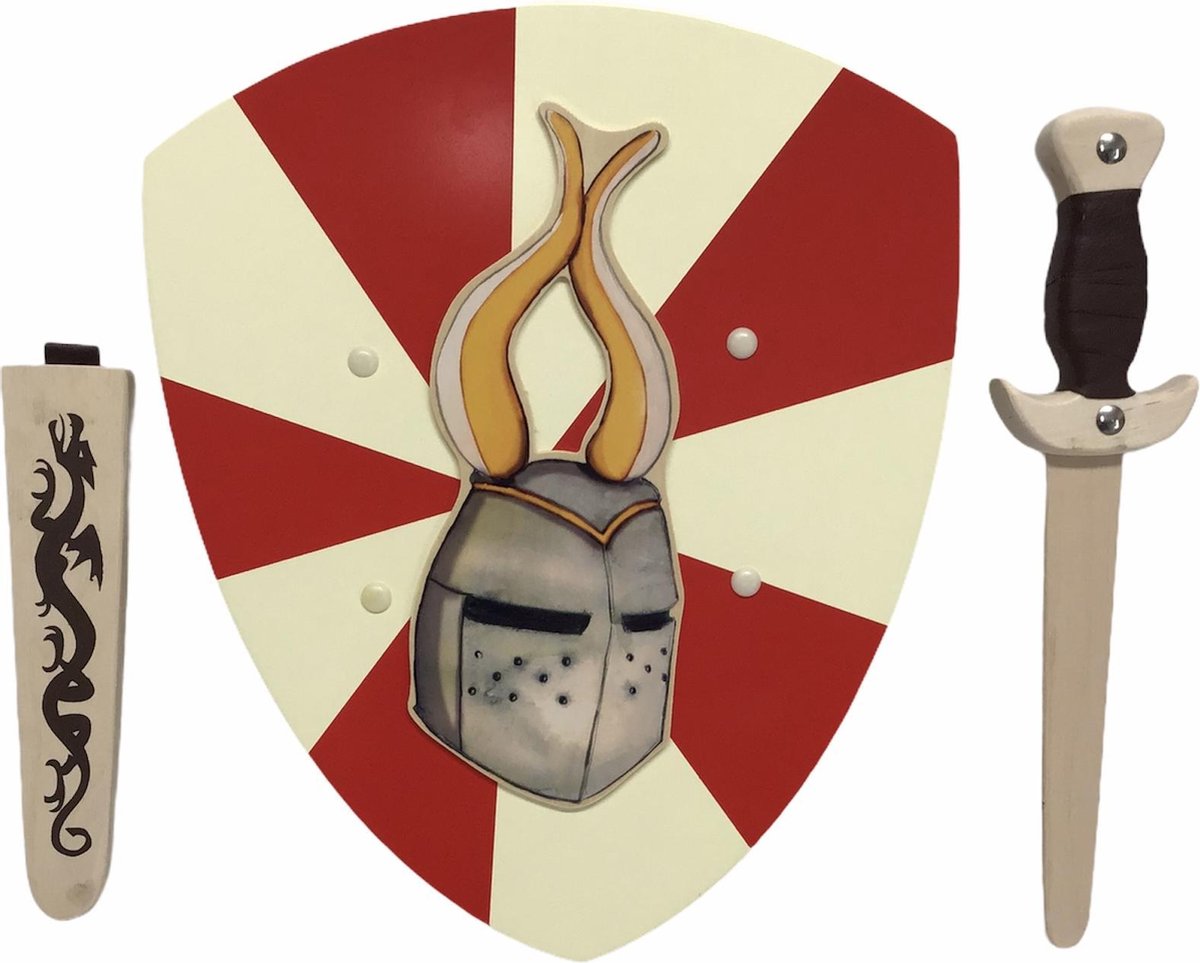 houtendolk met schede en ridderschild mask kinderzwaard ridderzwaard schild ridder zwaard dolk