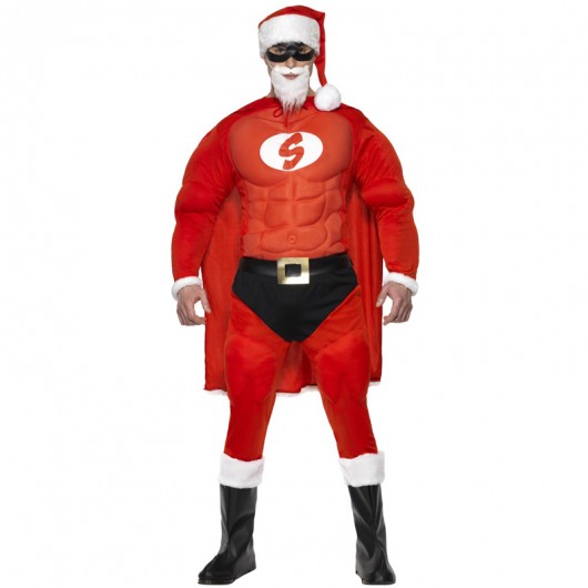 grijs Christendom hoekpunt Kerstman superheld kerstkleding heren - Verkleedkleren Online