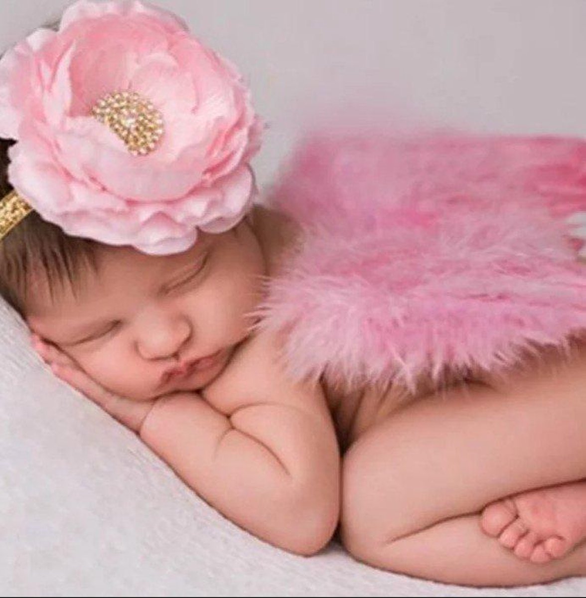 newborn, engelenvleugels, baby, haarband, fotoshoot, roze