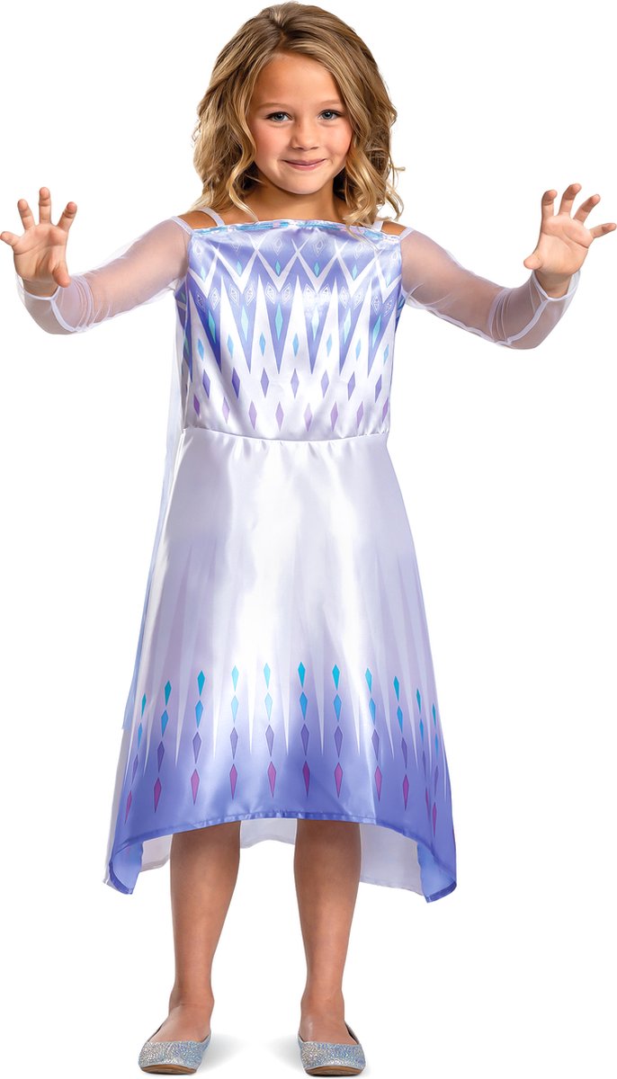 DISGUISE - Wit klassiek kostuum Elsa de Frozen 2 voor meisjes - 122/134 (7-8 jaar)