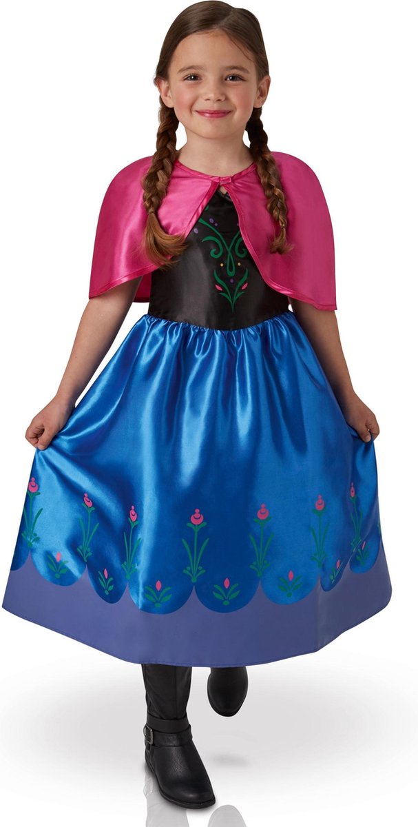 Disney Frozen Anna Classic Jurk - Kostuum Kind - Maat 128/140 - Carnavalskleding