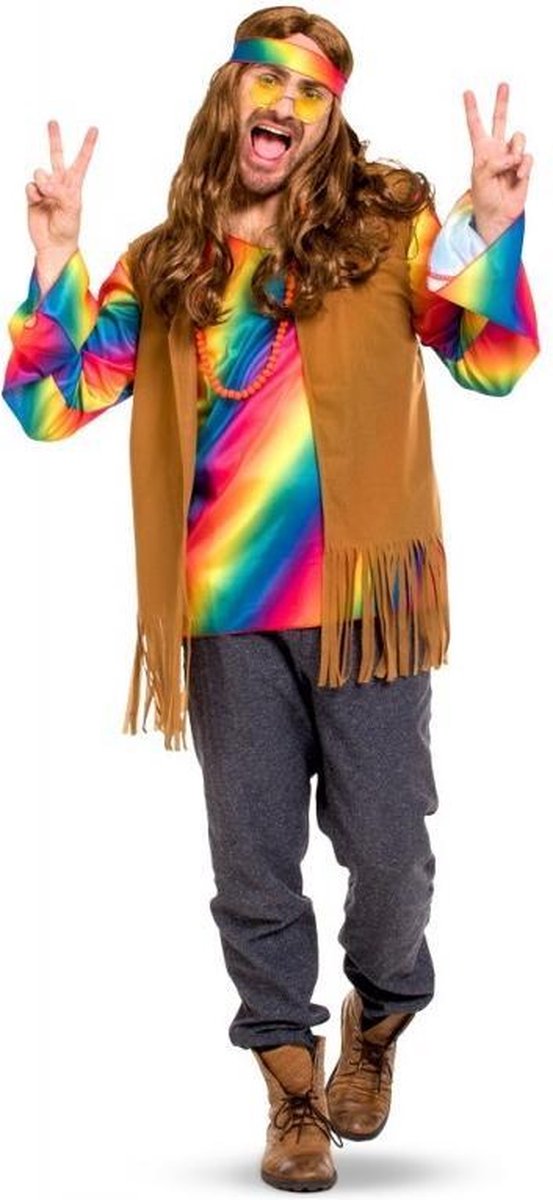 Hippie Outfit Heren - Maat M-L - Carnavalskleding