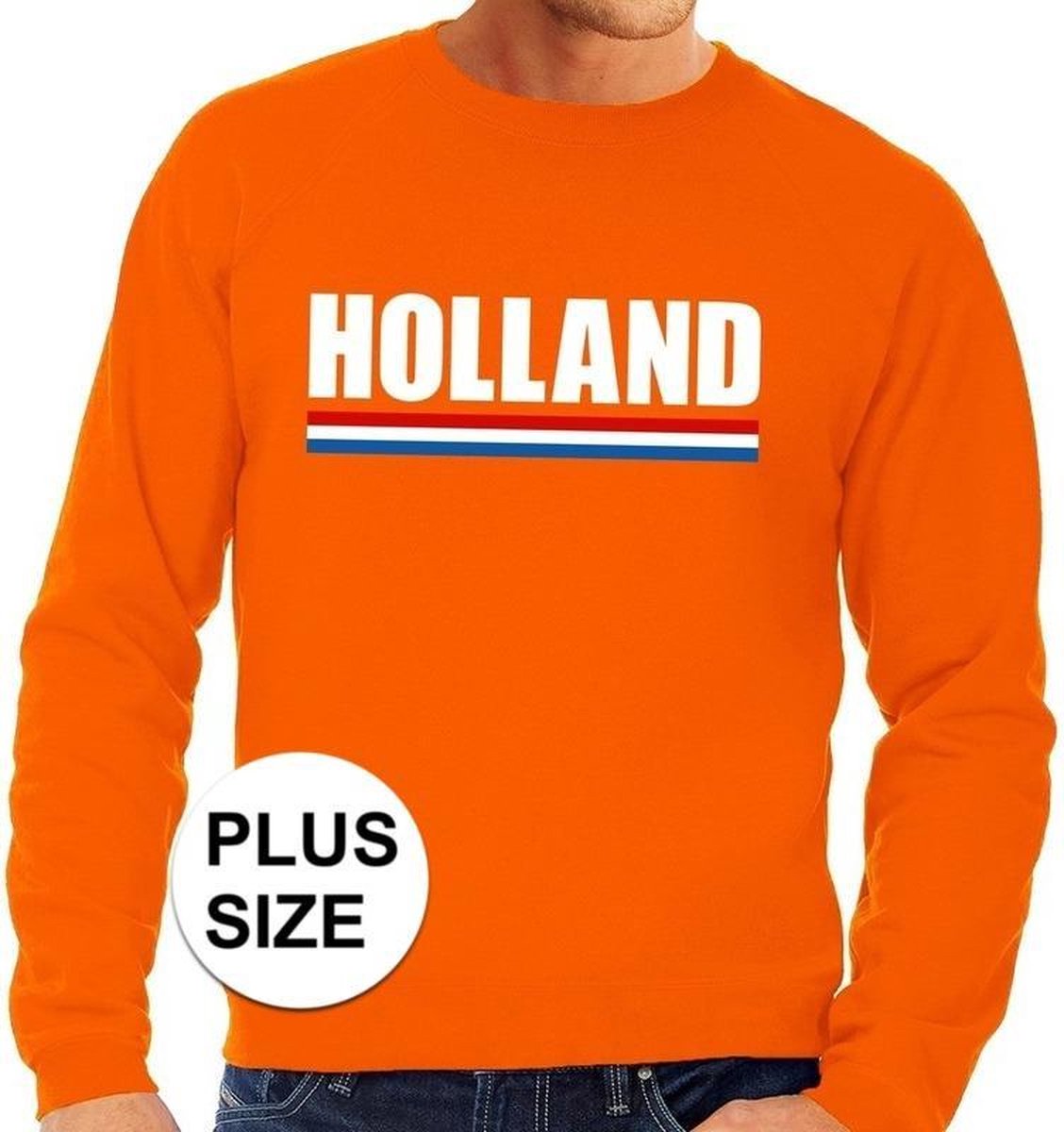 Oranje Holland grote maten sweatshirt heren - Oranje Koningsdag/ Holland supporter kleding XXXL