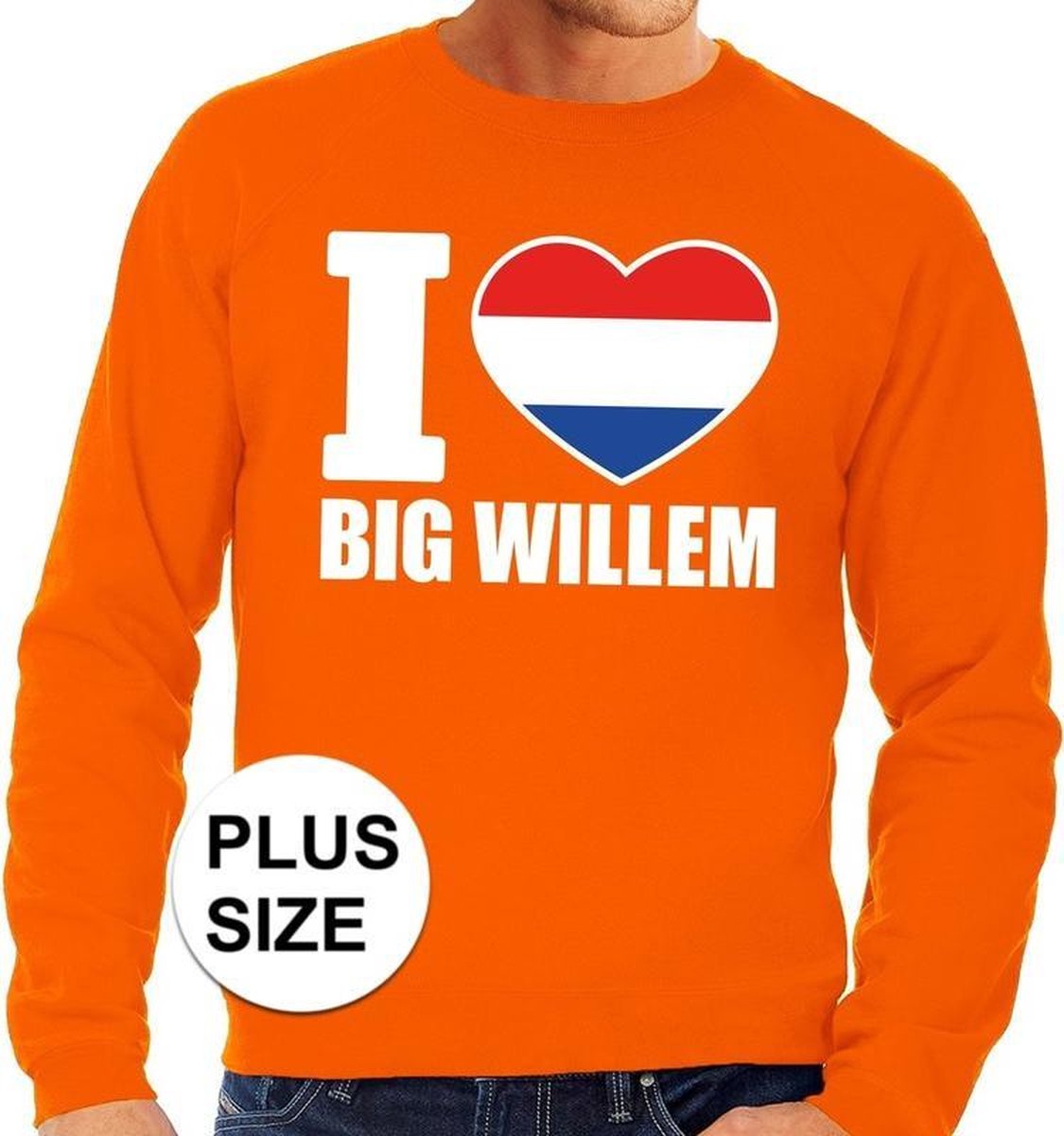 Oranje I love big Willem grote maten sweatshirt heren - Oranje Koningsdag/ Holland supporter kleding XXXL