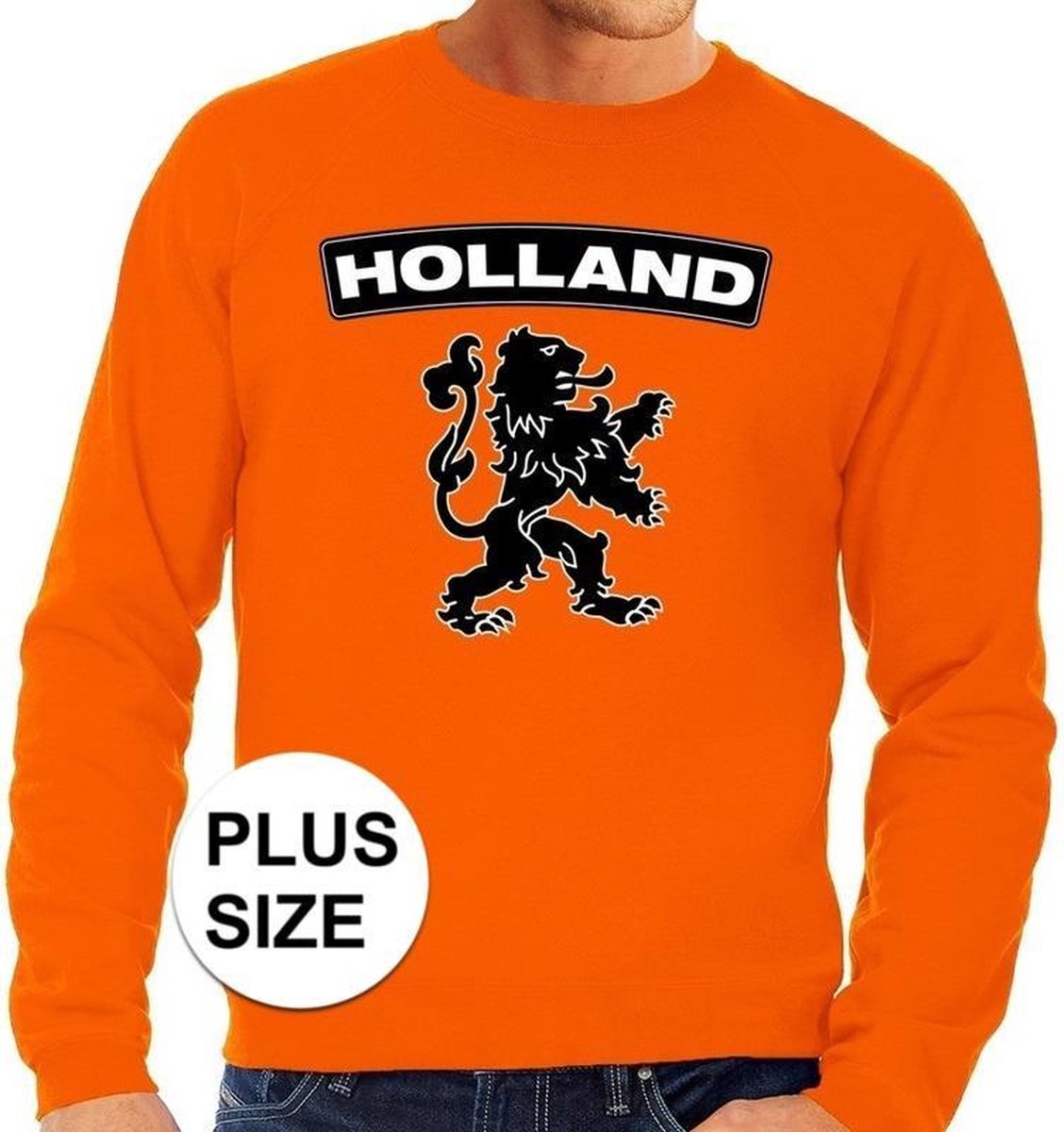Oranje Nederlandse leeuw grote maten sweatshirt heren - Oranje Koningsdag/ Holland supporter kleding XXXXL