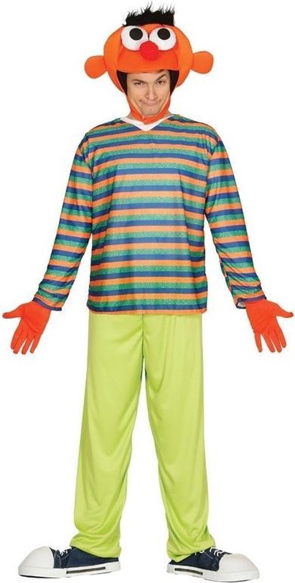 Oranje pop Ernie verkleed kostuum voor heren 52/54