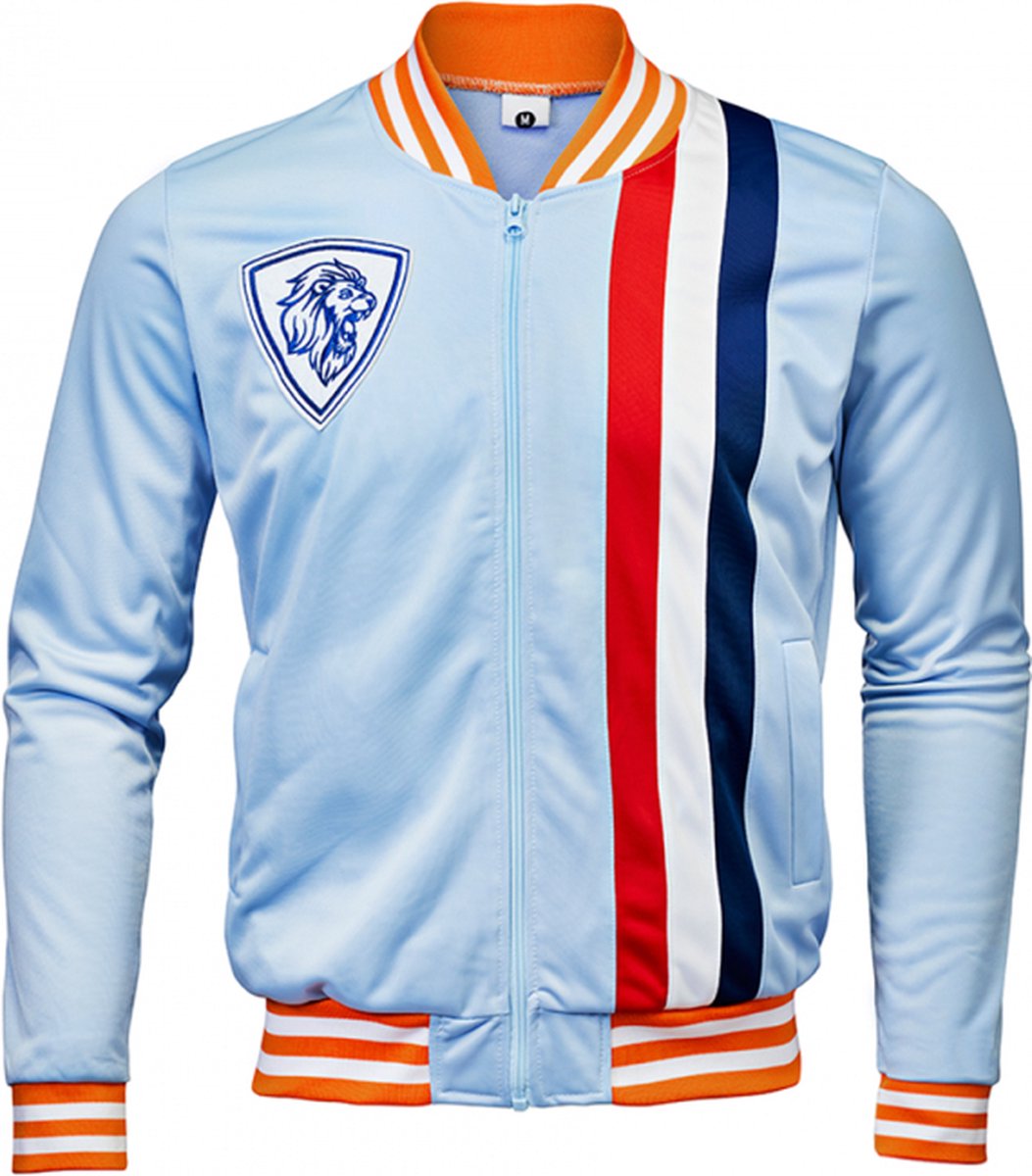 Trainings jas - Koningsdag kleding - Jack - Unisex Dames en Heren - Rood Wit Blauw Oranje - Maat L