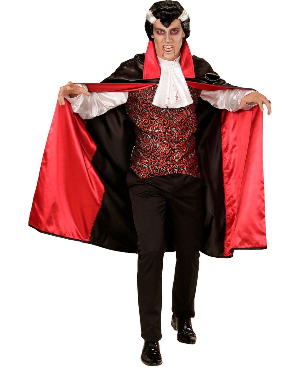 Vampier kostuum met jabot voor heren Halloween - Verkleedkleding - Large