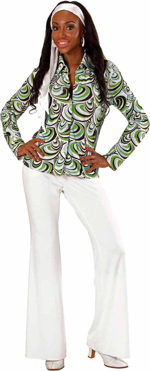WIDMANN - Jaren 70 groovy golven blouse voor vrouwen - L / XL