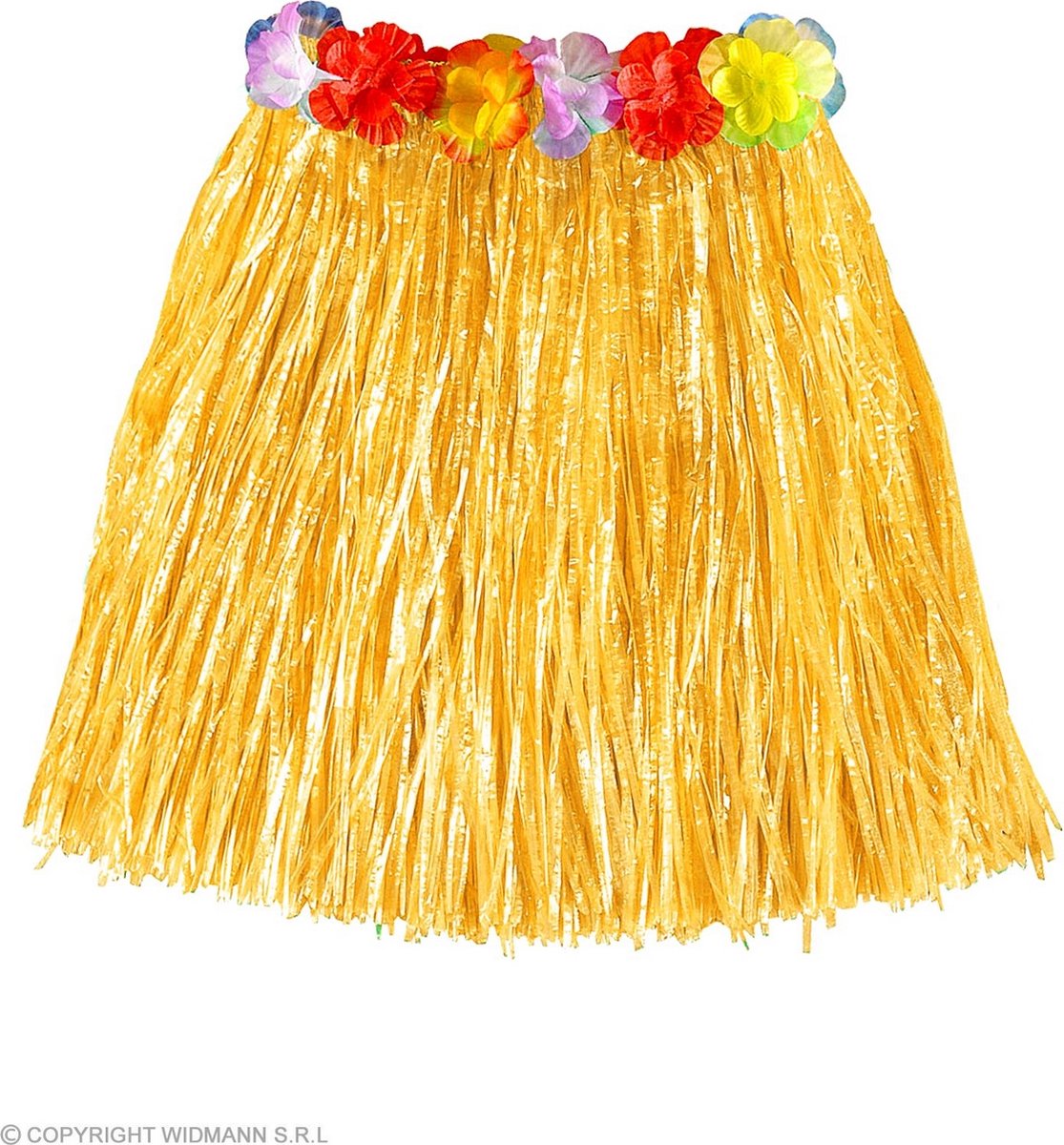 Widmann - Hawaii & Carribean & Tropisch Kostuum - Hoe Lal La Mini Hawaii Rokje 45 Centimeter Vrouw - wit / beige - One Size - Carnavalskleding - Verkleedkleding