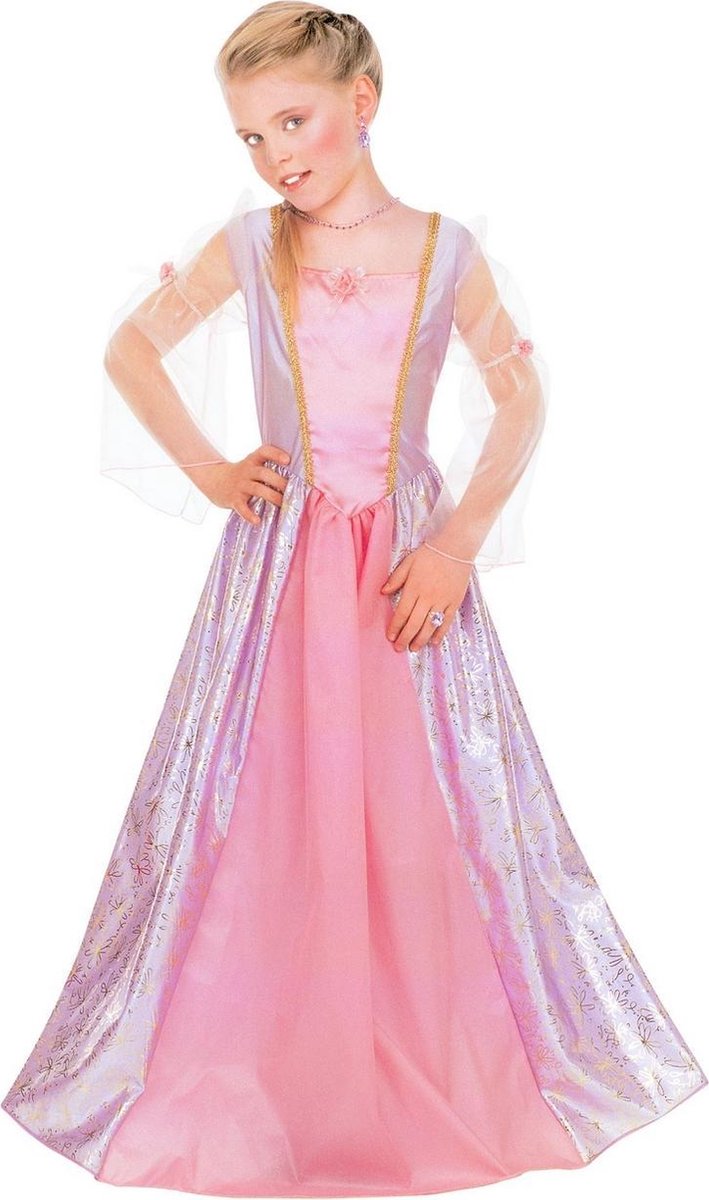 Widmann - Koning Prins & Adel Kostuum - Prachtige Prinses Priscilla - Meisje - roze - Maat 116 - Carnavalskleding - Verkleedkleding