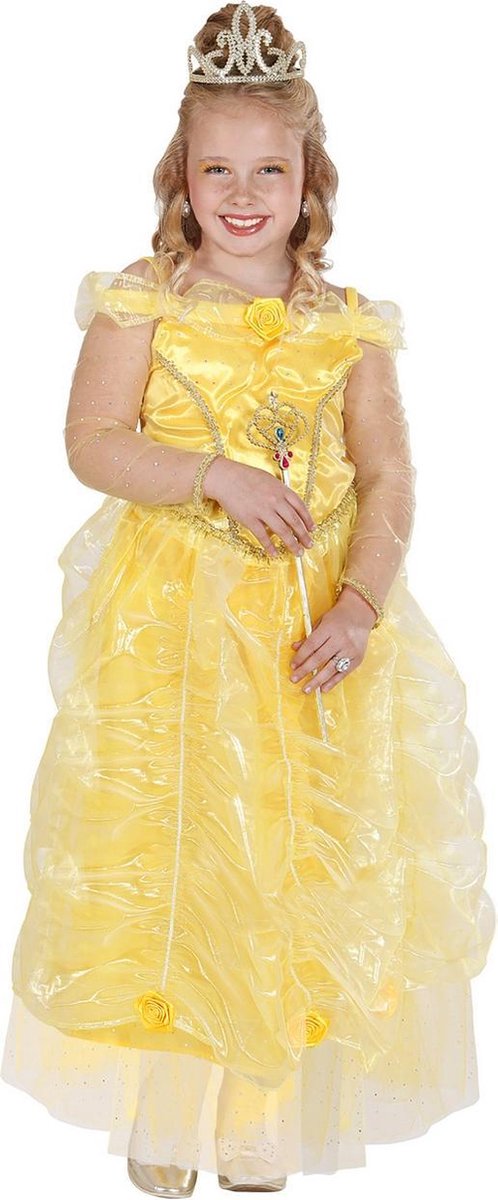 Widmann - Koning Prins & Adel Kostuum - Prinses Sunshine Geel Prinses Cuty Kostuum Meisje - geel - Maat 128 - Carnavalskleding - Verkleedkleding