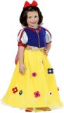 Widmann - Sneeuwwitje Kostuum - Sprookjesboek Prinses Sneeuwwitje Met Bloemen - Meisje - blauw,geel - Maat 98 - Carnavalskleding - Verkleedkleding