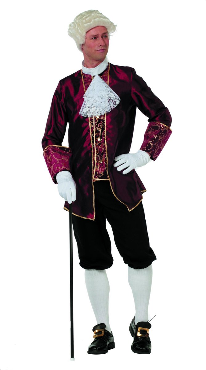 Wilbers - Middeleeuwen & Renaissance Kostuum - Markies Du Snob Taft - Man - rood - Maat 50 - Carnavalskleding - Verkleedkleding