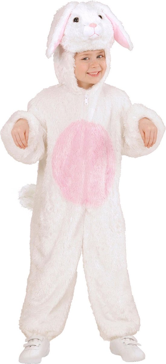 Wit met roze konijnenkostuum voor kinderen - Kinderkostuums - 92