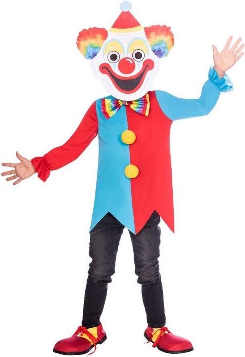 Amscan Kinderkostuum Clown Junior Polyester Rood/blauw Maat 8-10 Jaar