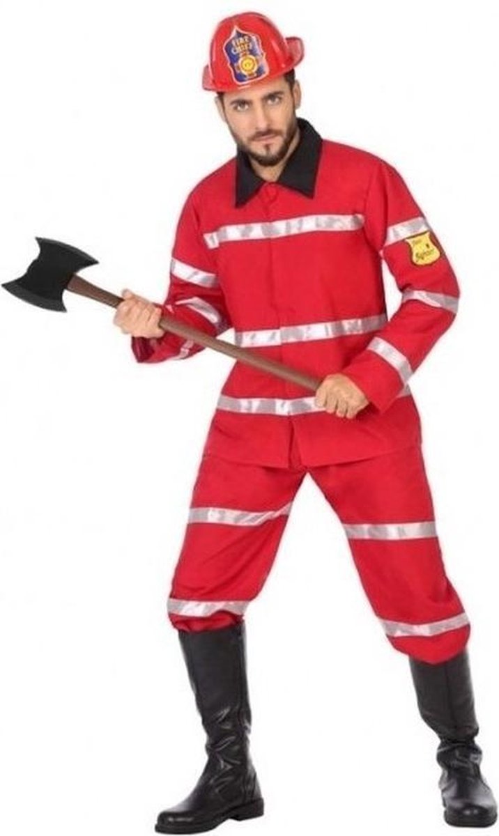 Brandweer verkleedpak/carnavalskostuum voor heren - carnavalskleding - voordelig geprijsd M/L