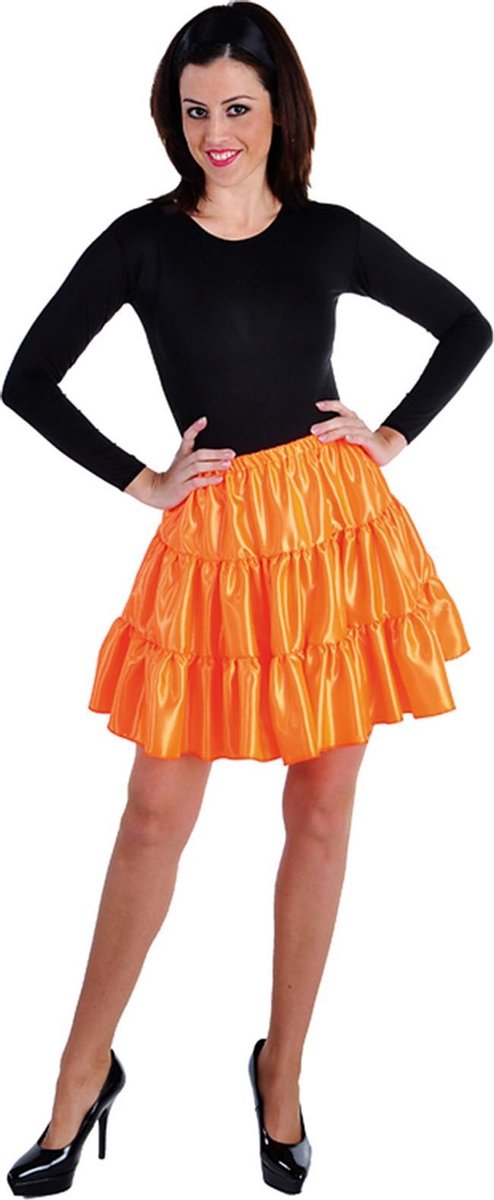 Magic Design Verkleed Rok Dames Satijn Oranje Maat L