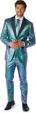 OppoSuits Fancy Fish - Heren Pak - Glimmend Visgraat Kostuum - Blauw - Maat EU 60