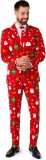 OppoSuits Festivity Red - Heren Pak - Kerst Outfit - Rood - Maat EU 50
