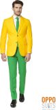 OppoSuits | Green and Gold | Mannen Kostuum | Meerkleurig | Carnaval | Maat 46