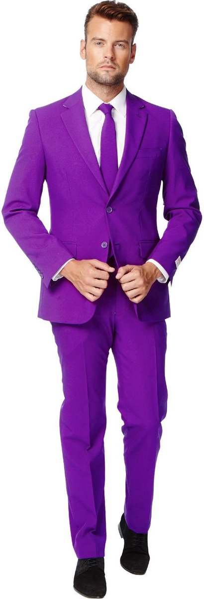 OppoSuits Purple Prince - Mannen Kostuum - Paars - Feest - Maat 58