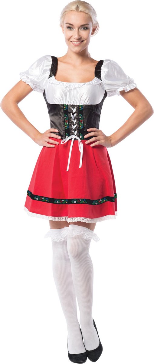 Partyxclusive Dirndl Martina Dames Polyester Rood Mt M