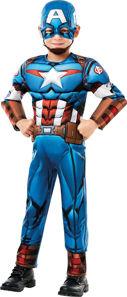 Rubie's kostuum Marvel - Captain America jongens blauw 104 cm (maat: S)