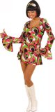 WIDMANN - Gekleurde disco hippie outfit voor dames - Medium - Volwassenen kostuums